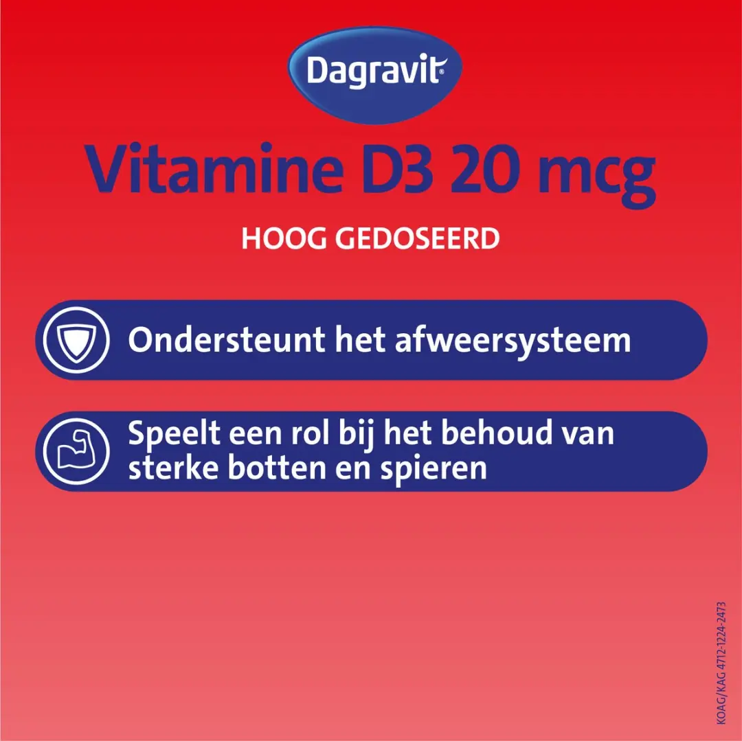 Dagravit Vitamine D3 20 mcg Kauwtabletten - 60 Stuks