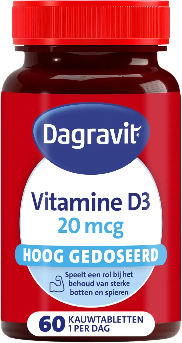 Dagravit Vitamine D3 20 mcg Kauwtabletten
