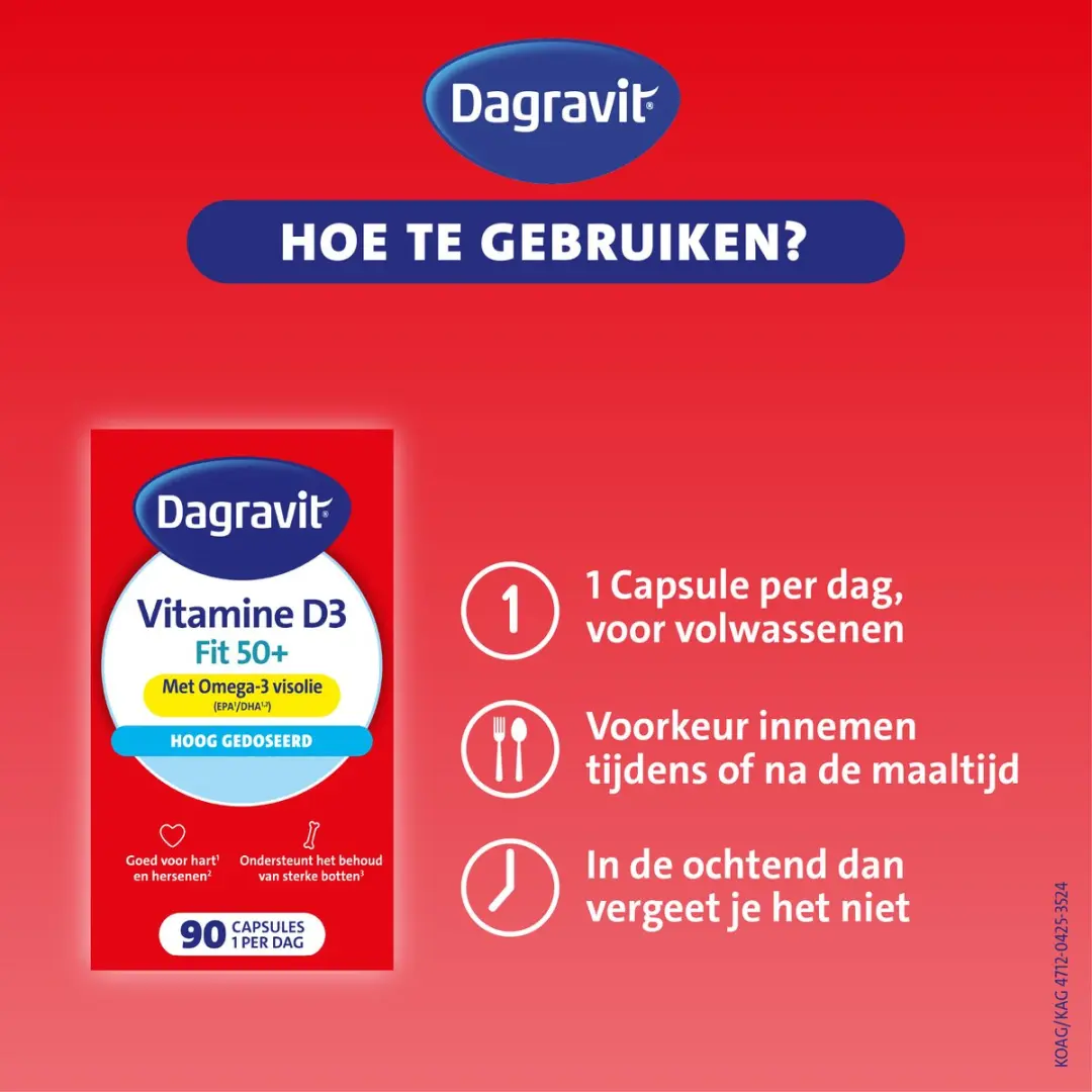 Dagravit Vitaal 50+ Vitamine D Omega-3 Visolie 90 Capsules