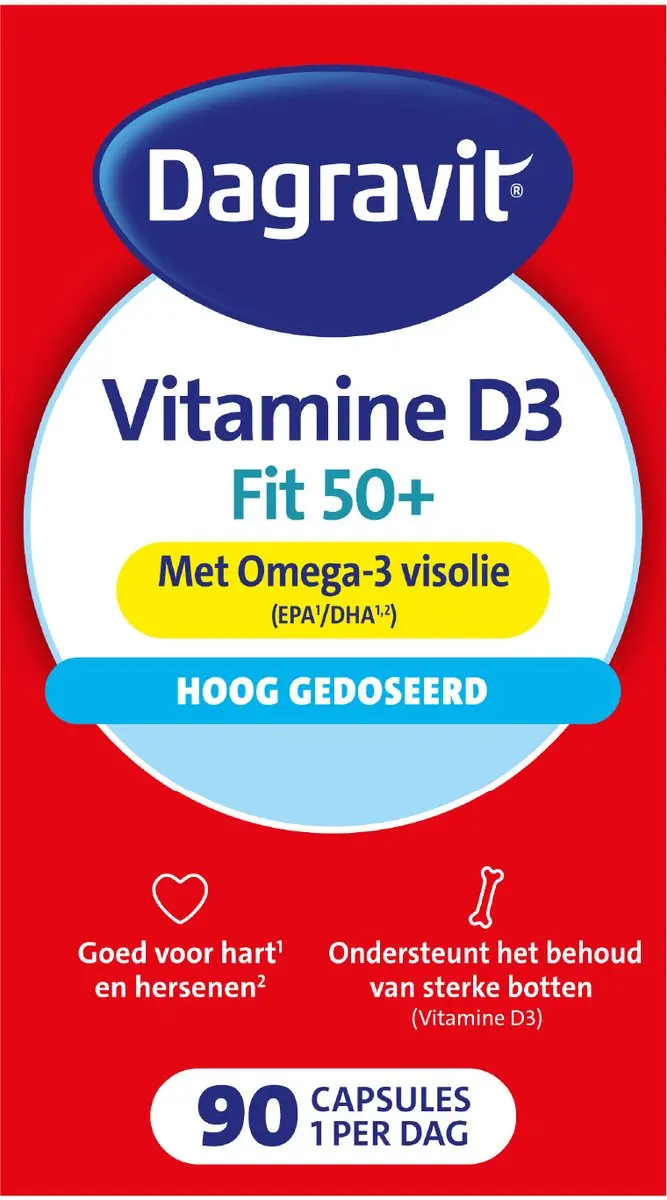 Dagravit Vitaal 50+ Vitamine D Omega-3 Visolie 90 Capsules