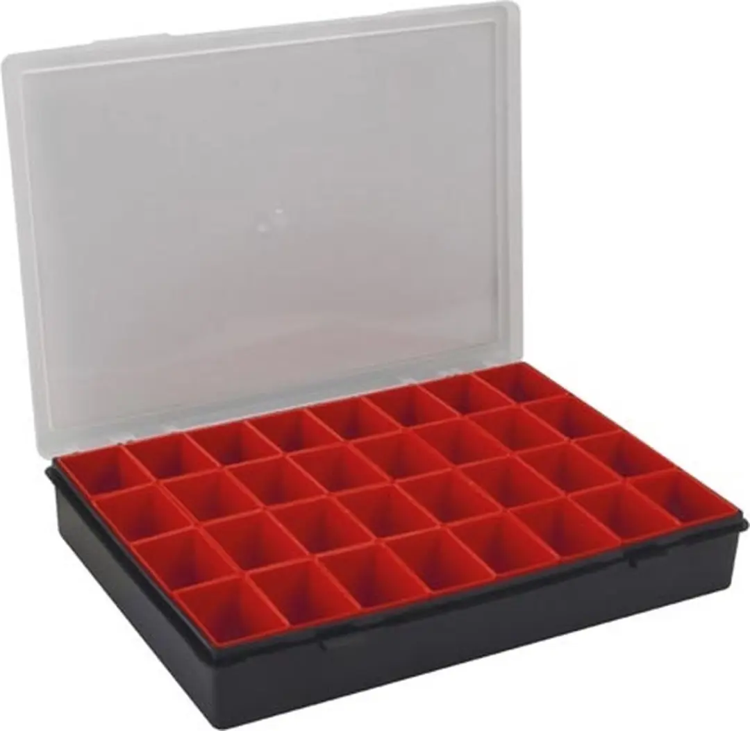 TAYG Sorteerdoos TG34008 - 32 Bakjes - 330x247x54mm - Zwart/Rood