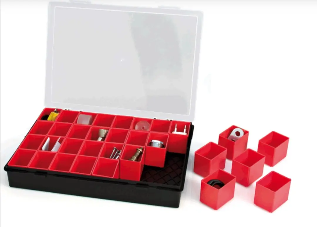 TAYG Sorteerdoos TG34008 - 32 Bakjes - 330x247x54mm - Zwart/Rood