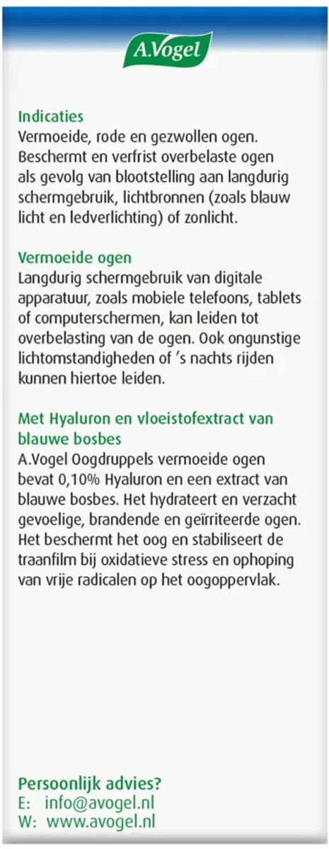 A.Vogel Oogdruppels Vermoeide Ogen 2x10ml