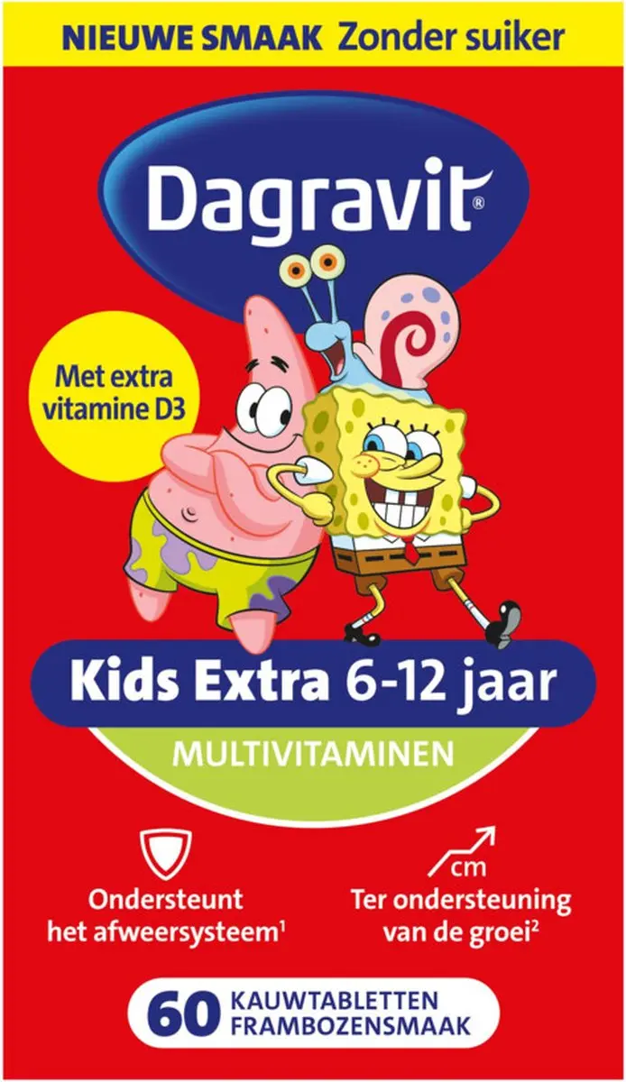 Dagravit Multivitamine Kids 6-12 Jaar Spongebob - 2x60 Kauwtabletten