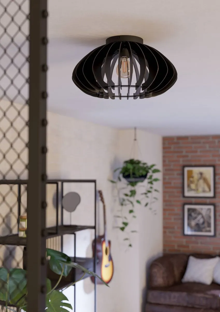 Eglo Cossano 3 Plafondlamp E27 - Ø45cm - Zwart - afbeelding 6 van 6