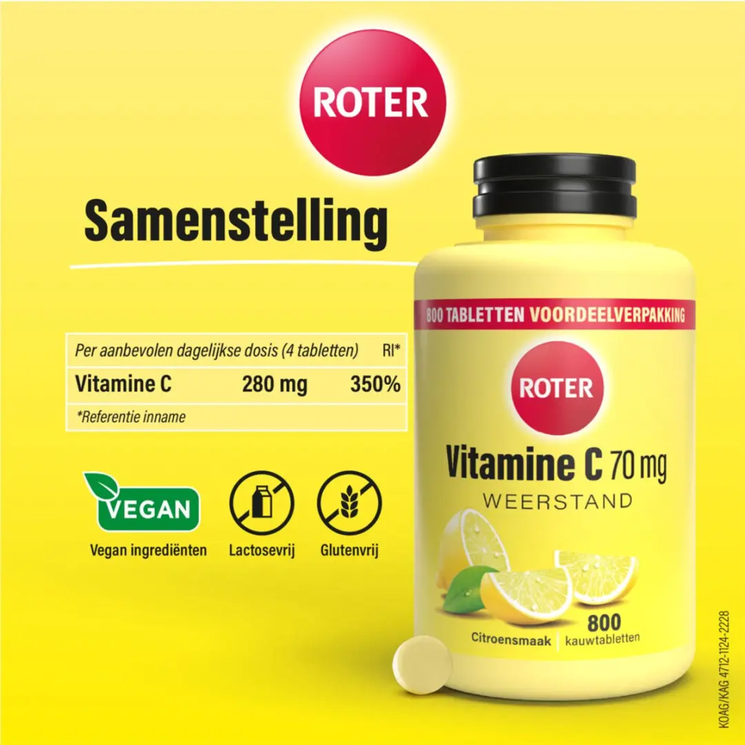 Roter Vitamine C 70mg Citroen Kauwtabletten - 3200 Stuks