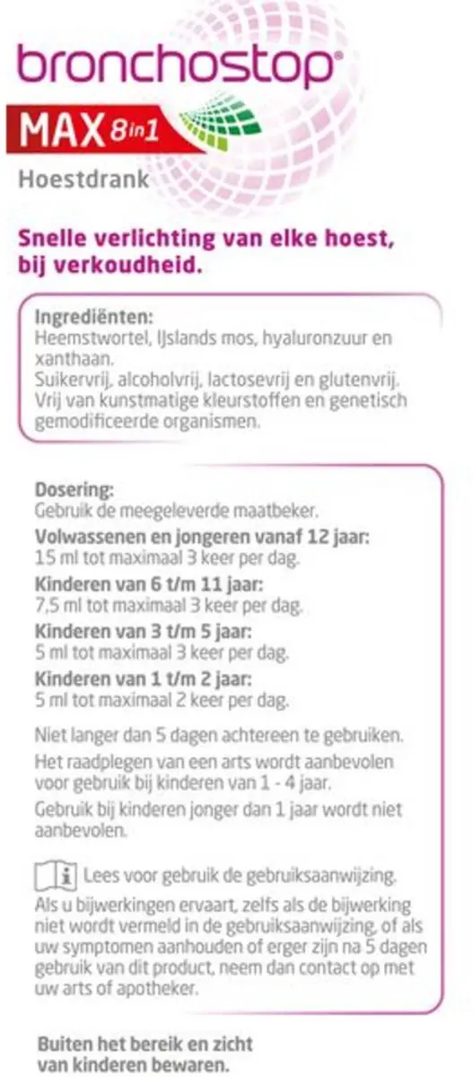 Bronchostop Max 8-in-1 Hoestdrank 2x120ml