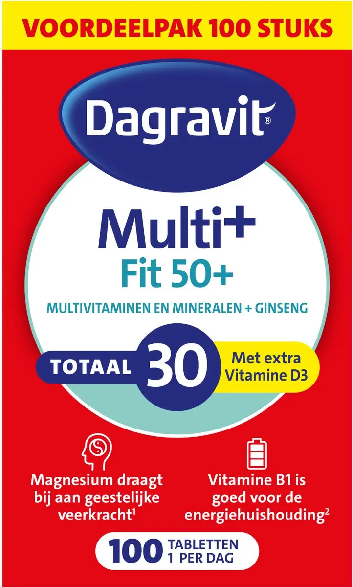 Dagravit Totaal 30 Vitaal 50+ Multivitaminen 100 tabletten