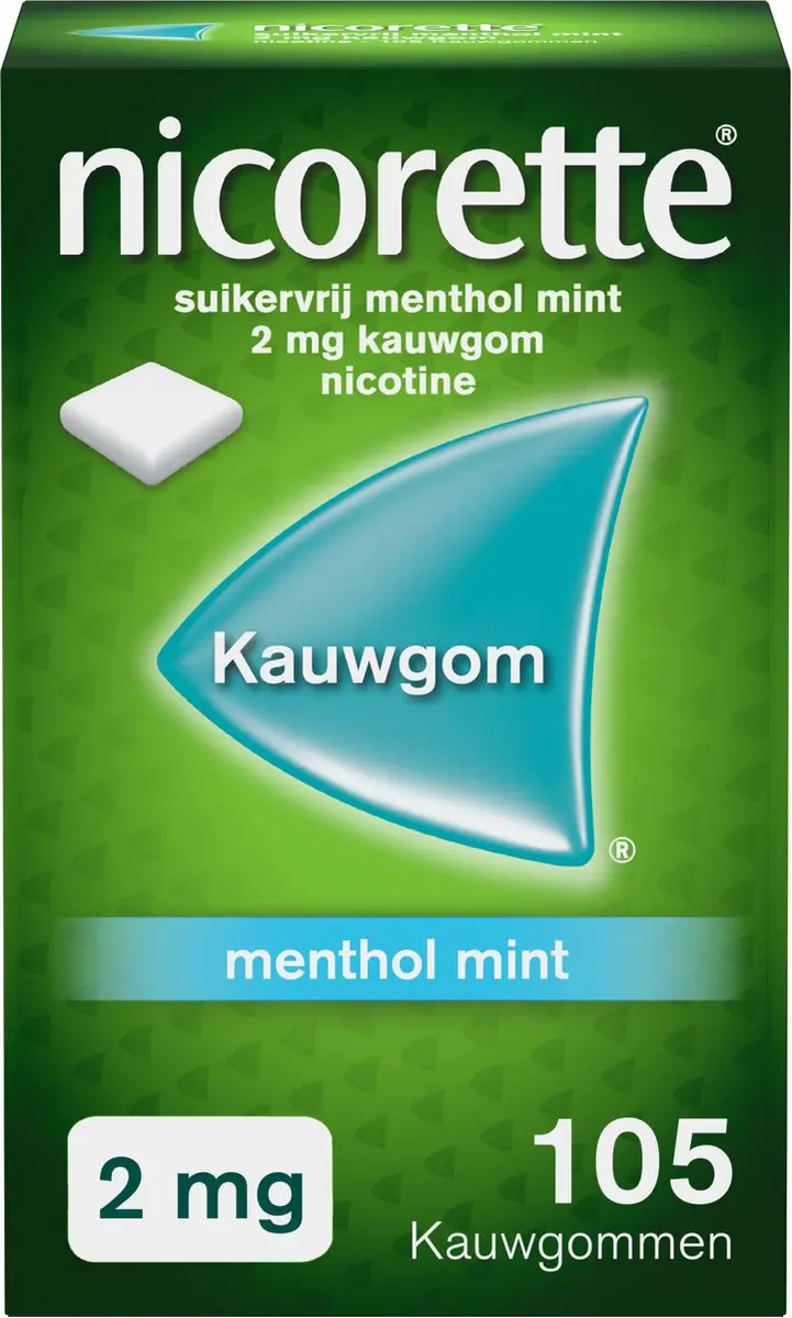 Nicorette Suikervrije Kauwgom Menthol Mint 2mg