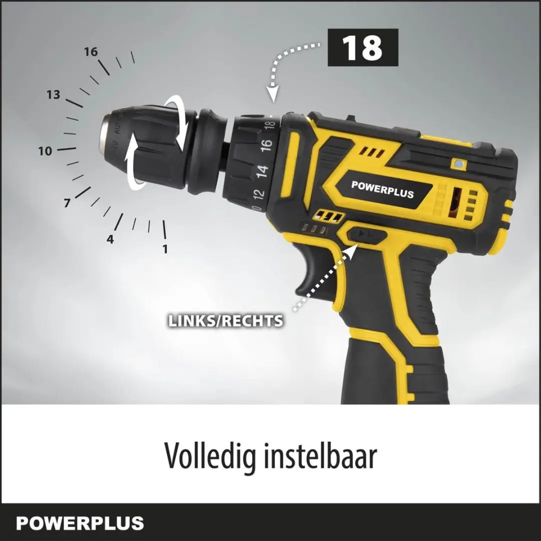 Powerplus POWX00442 Accuboormachine 12V - 2 snelheden - 18 standen - afbeelding 6 van 6