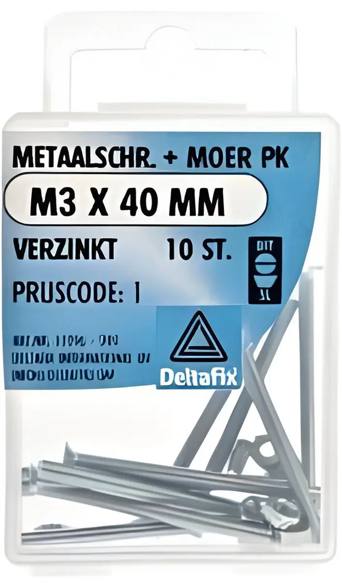 metaalschroeven platkop verzinkt m3x40mm