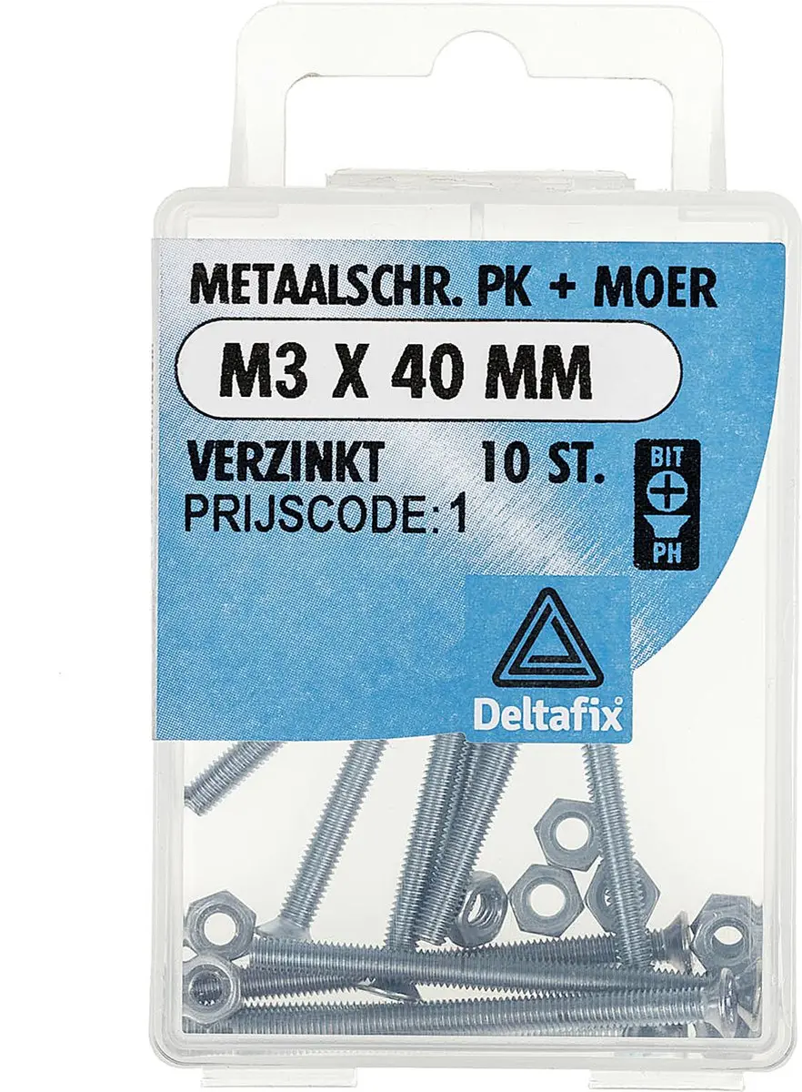 Deltafix Metaalschroeven M3x40mm - 10 Stuks