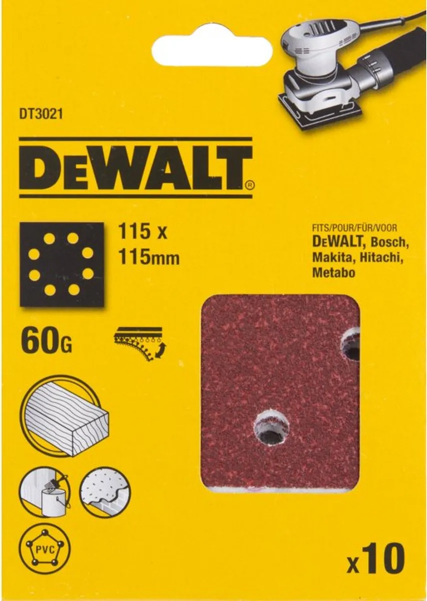 DeWalt DT3021 P60 Schuurpapier 1/4 Velcro
