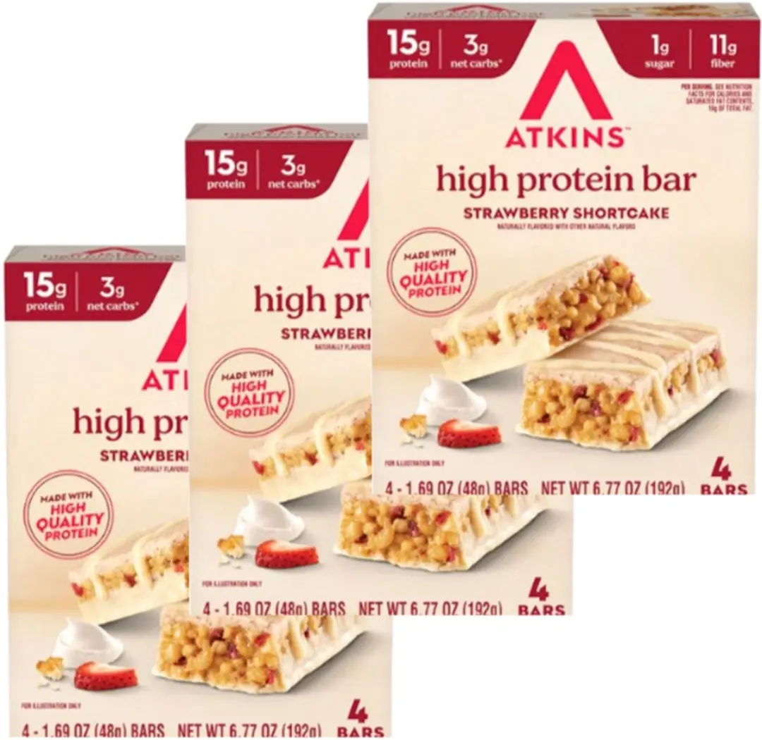 Atkins High Protein Bar Strawberry Shortcake - 3x192g
