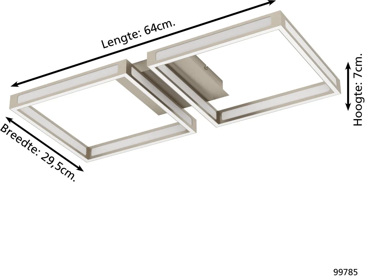 Eglo Altaflor Plafondlamp 65cm - 12 Lichtpunten - Grijs/Wit