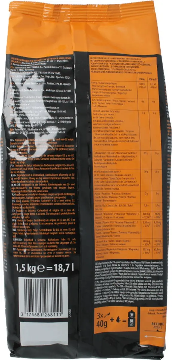 Isostar Hydrate&Perform Ecopack Sinaasappel 1,5kg