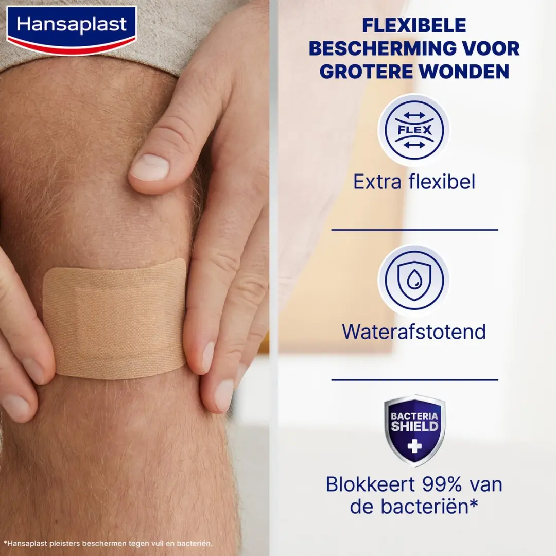 Hansaplast Flexible XL Pleisters 5x7,2cm - 10 Stuks