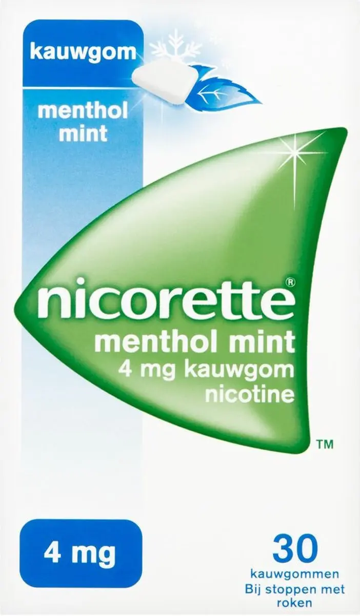 Nicorette Suikervrij Kauwgom Menthol Mint 4mg - 90 Stuks