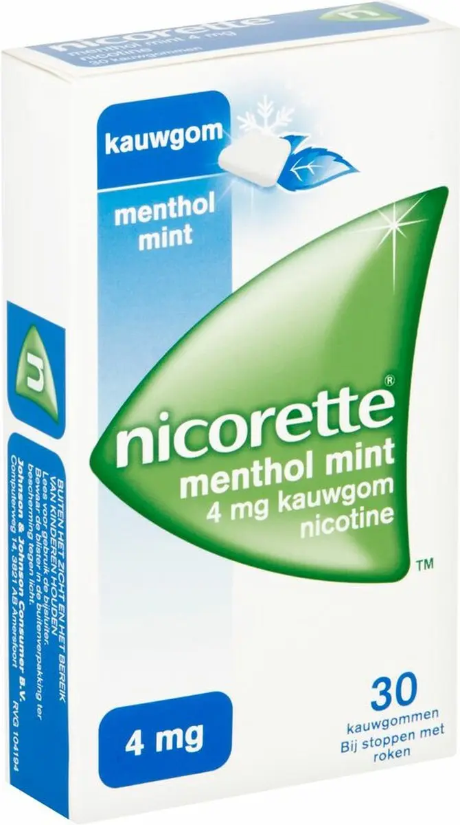 Nicorette Suikervrij Kauwgom Menthol Mint 4mg - 90 Stuks