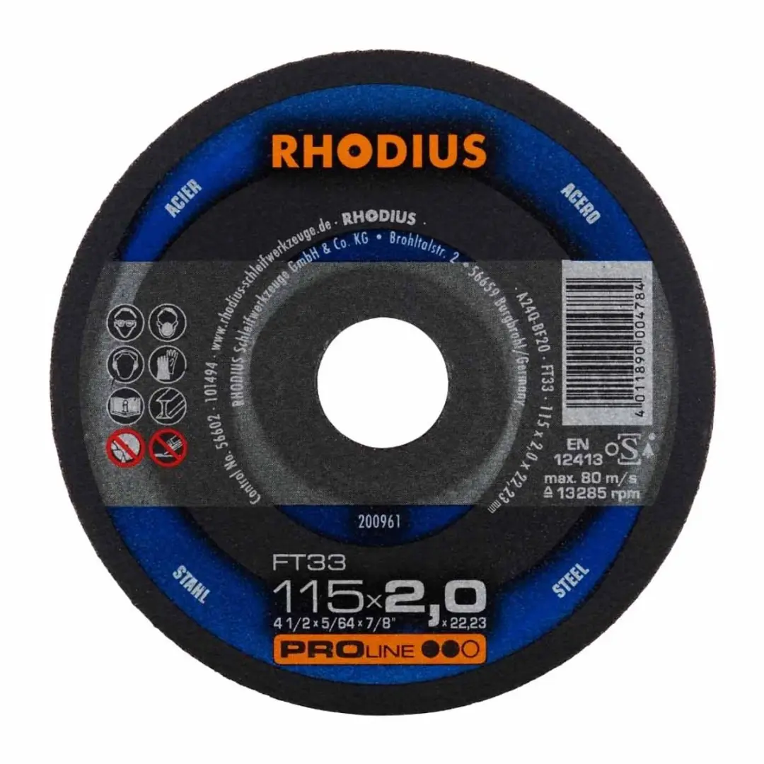 Rhodius Pro Doorslijpschijf Metaal 115x2,0mm FT33