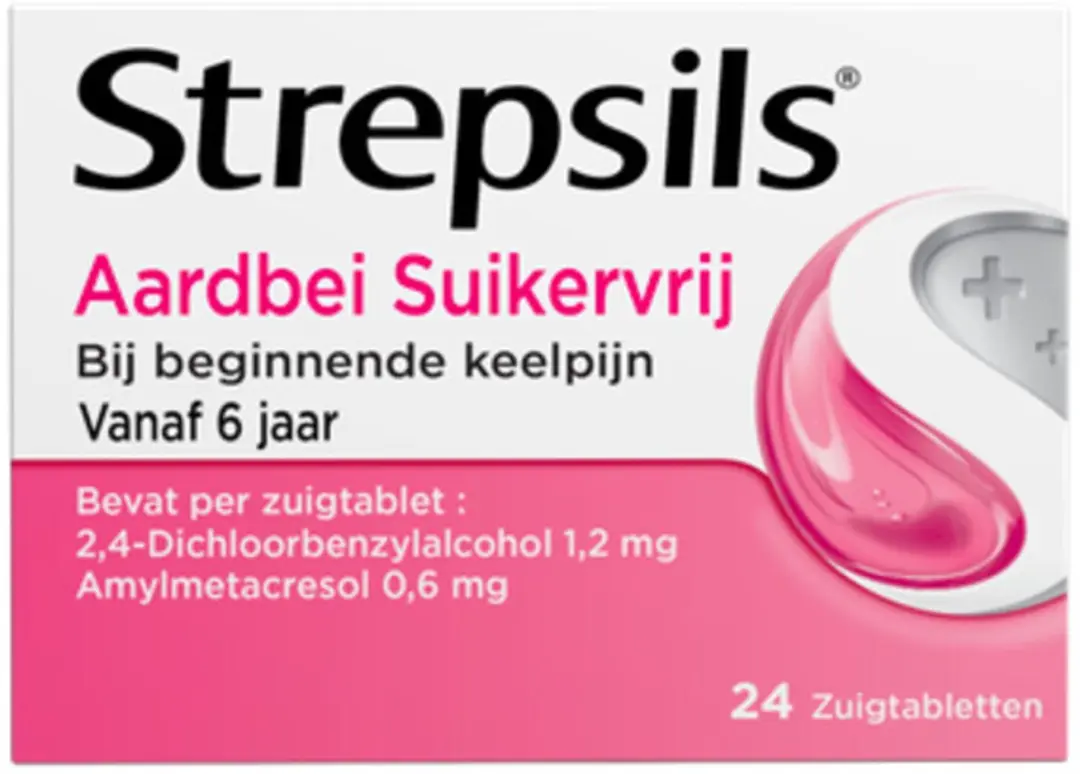 Strepsils Aardbei Suikervrij Zuigtabletten