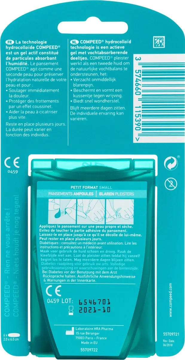 Compeed Blarenpleisters Small - 6 Stuks - 6x2cm - Transparant