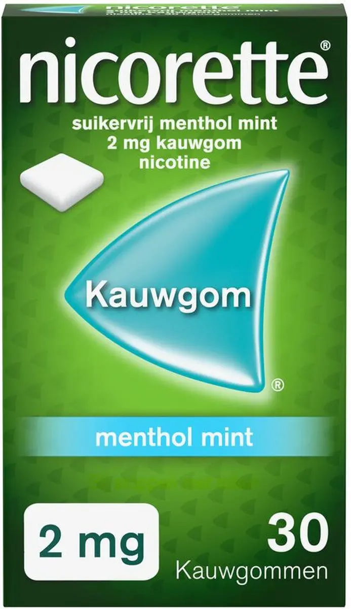 Nicorette Suikervrij Kauwgom Menthol Mint 2mg