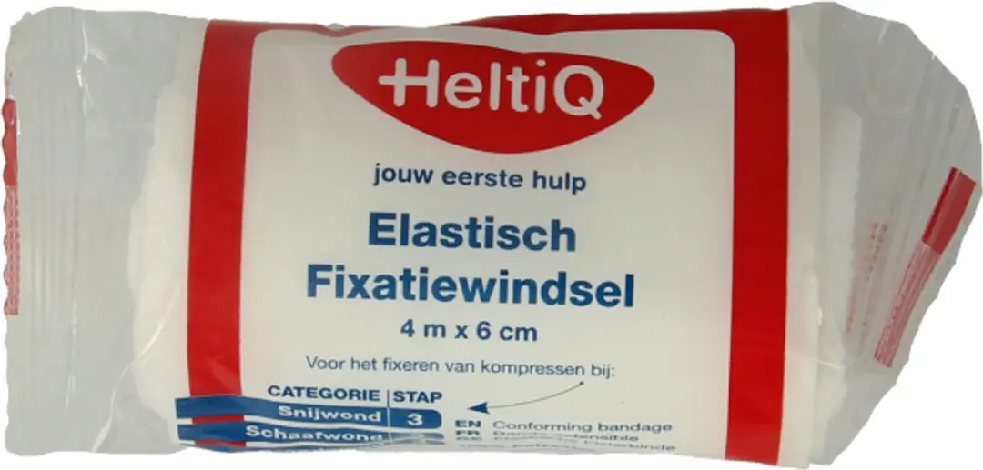 HeltiQ Elastisch Fixatiewindsel 4m x 6cm - Wit - afbeelding 6 van 6