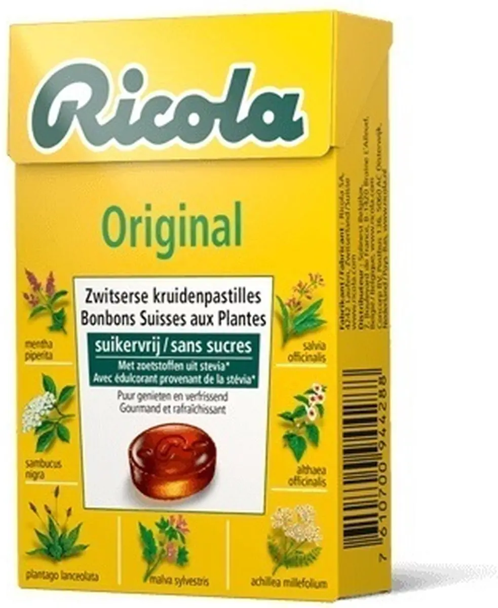 Ricola Original Suikervrij Doosje 50g