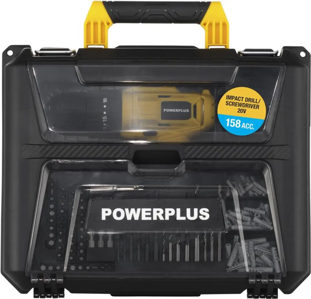 Powerplus POWXBOX004 Schroef-/klopboormachine 20V - 2x 1.3Ah