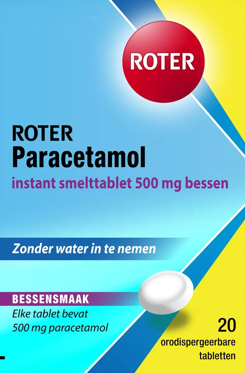 Roter Paracetamol Smelt 500mg Bessen