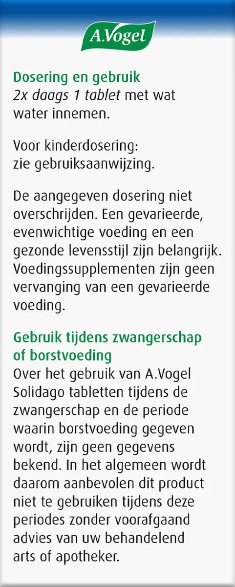 A.Vogel Solidago Vochthuishouding Tabletten 60 Stuks