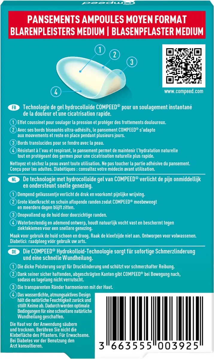 Compeed Blarenpleisters Medium - 12 Stuks