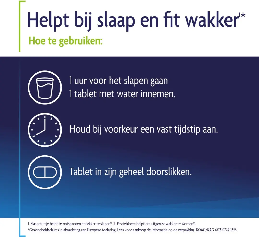 Shiepz Helpt bij Slaap & Fit Wakker Slaapmutsje - 30 Tabletten