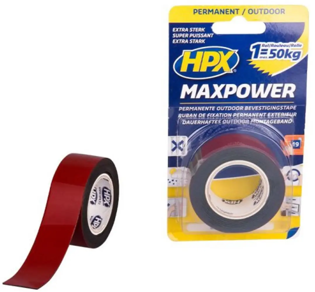 HPX Max-Power Outdoor Dubbelzijdig Tape 25mm x 1,5m