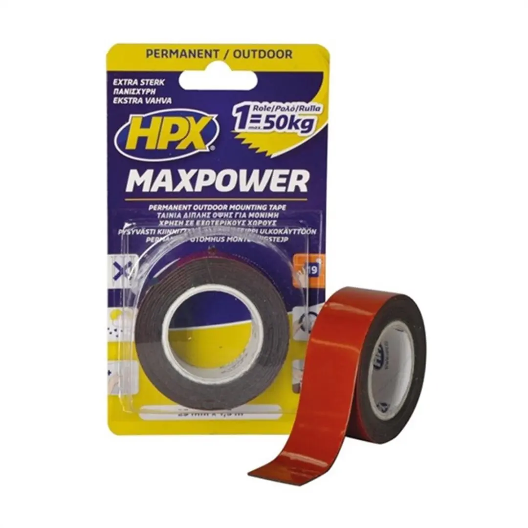 HPX Max-Power Outdoor Dubbelzijdig Tape 25mm x 1,5m