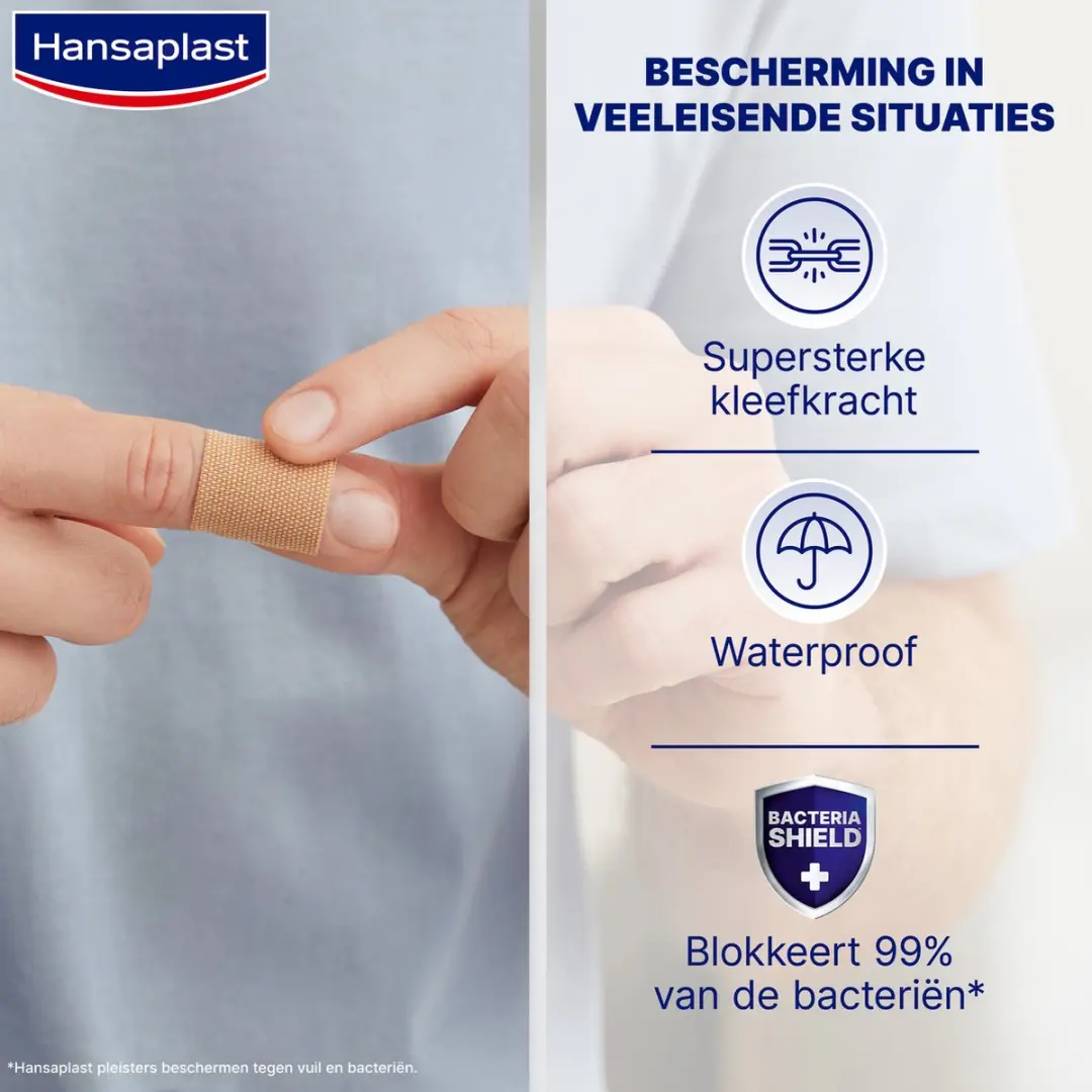 Hansaplast Extra Strong Waterproof Pleisters 16 Stuks - Beige