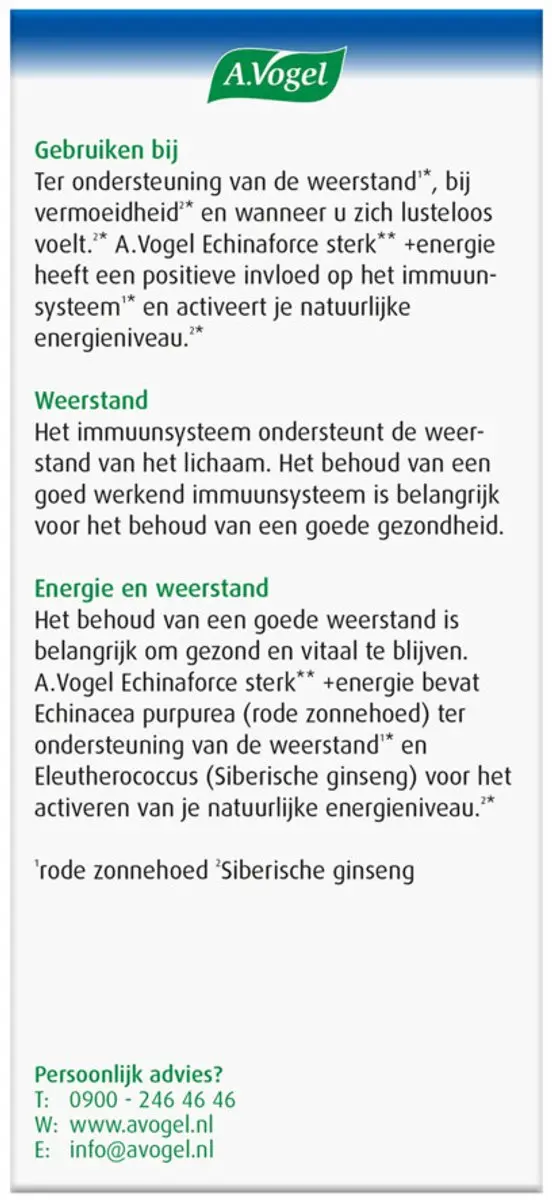 A.Vogel Echinaforce Sterk + Energie 60 tabletten