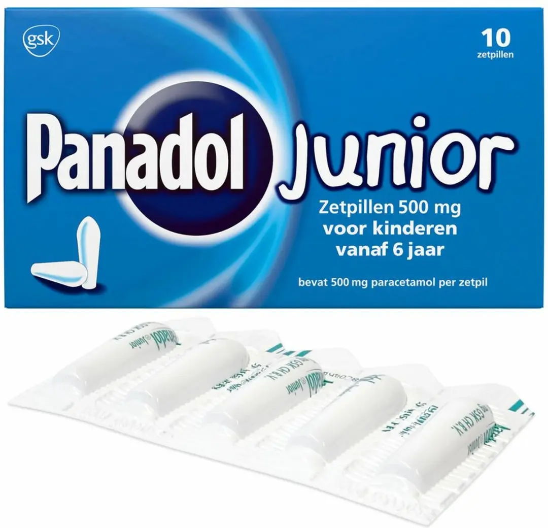 Panadol Junior Paracetamol 500mg Zetpillen - 20 Stuks