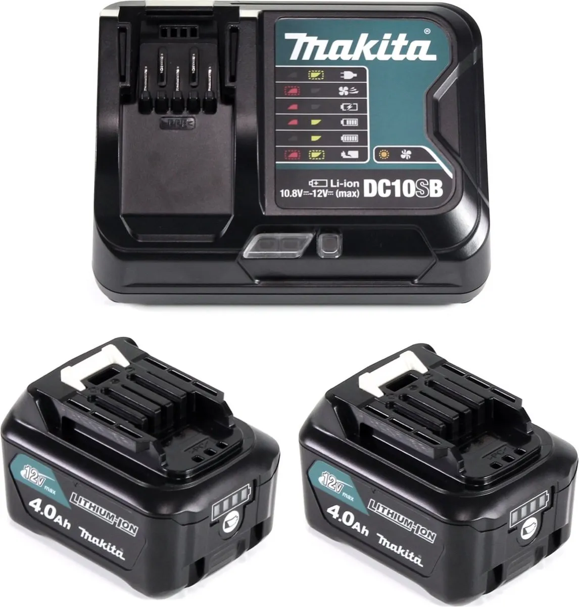 Makita Power Source Kit 12V - 2x BL1041B 4,0Ah + DC10SB Oplader