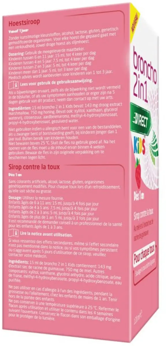 Bronchostop 2-in-1 Kids Hoestsiroop Aardbei 120ml