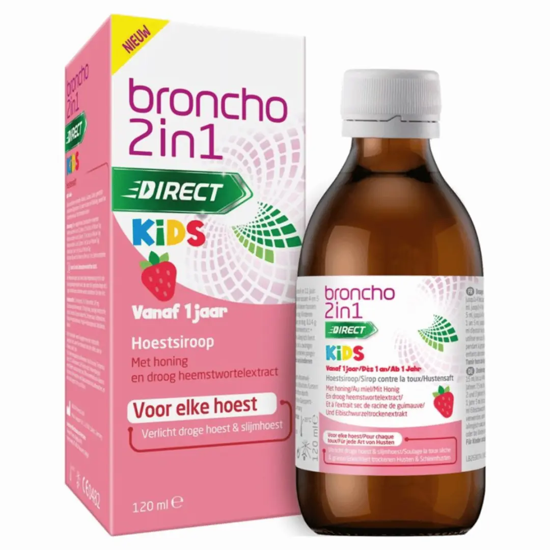 Bronchostop 2-in-1 Kids Hoestsiroop Aardbei 120ml