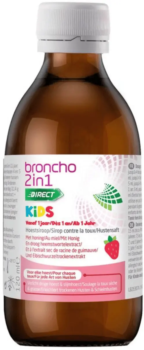 Bronchostop 2-in-1 Kids Hoestsiroop Aardbei 120ml