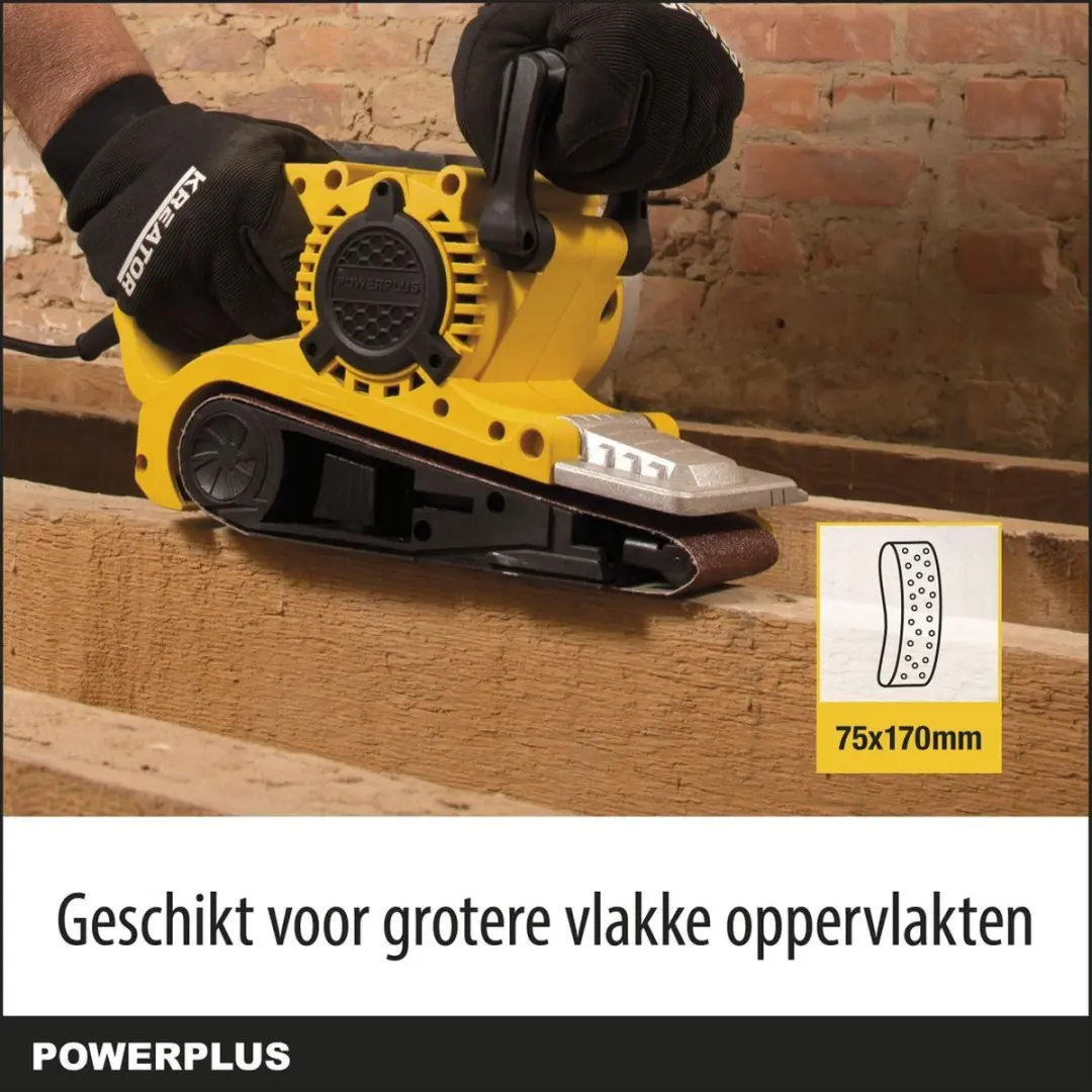 Powerplus POWX0460 Bandschuurmachine 950W - met 3 accu's