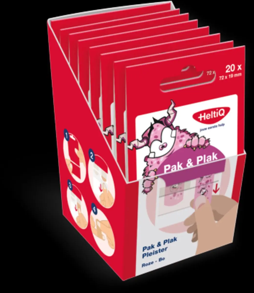 HeltiQ Pak & Plak Pleister Roze - 20 Stuks