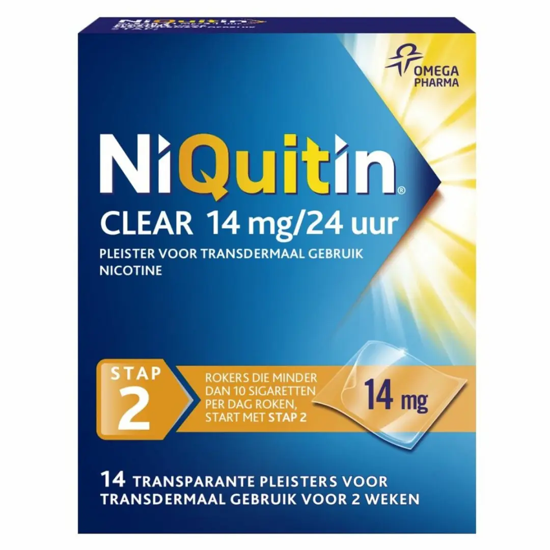 NiQuitin Clear Nicotinepleisters 14mg Stap 2