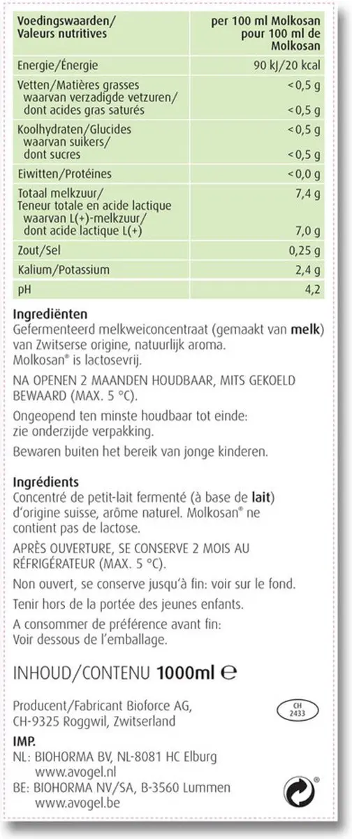 A.Vogel Molkosan 6x1000ml