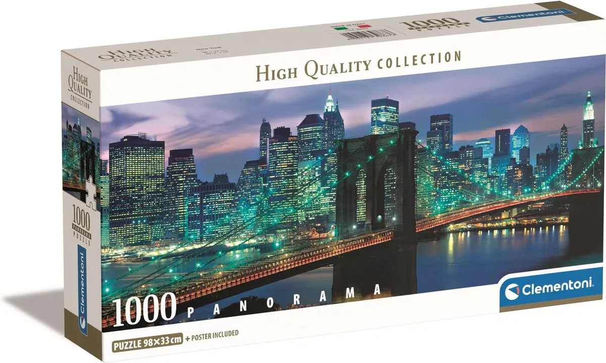 Clementoni Panorama New York Brooklyn Bridge Puzzel 1000 Stuks