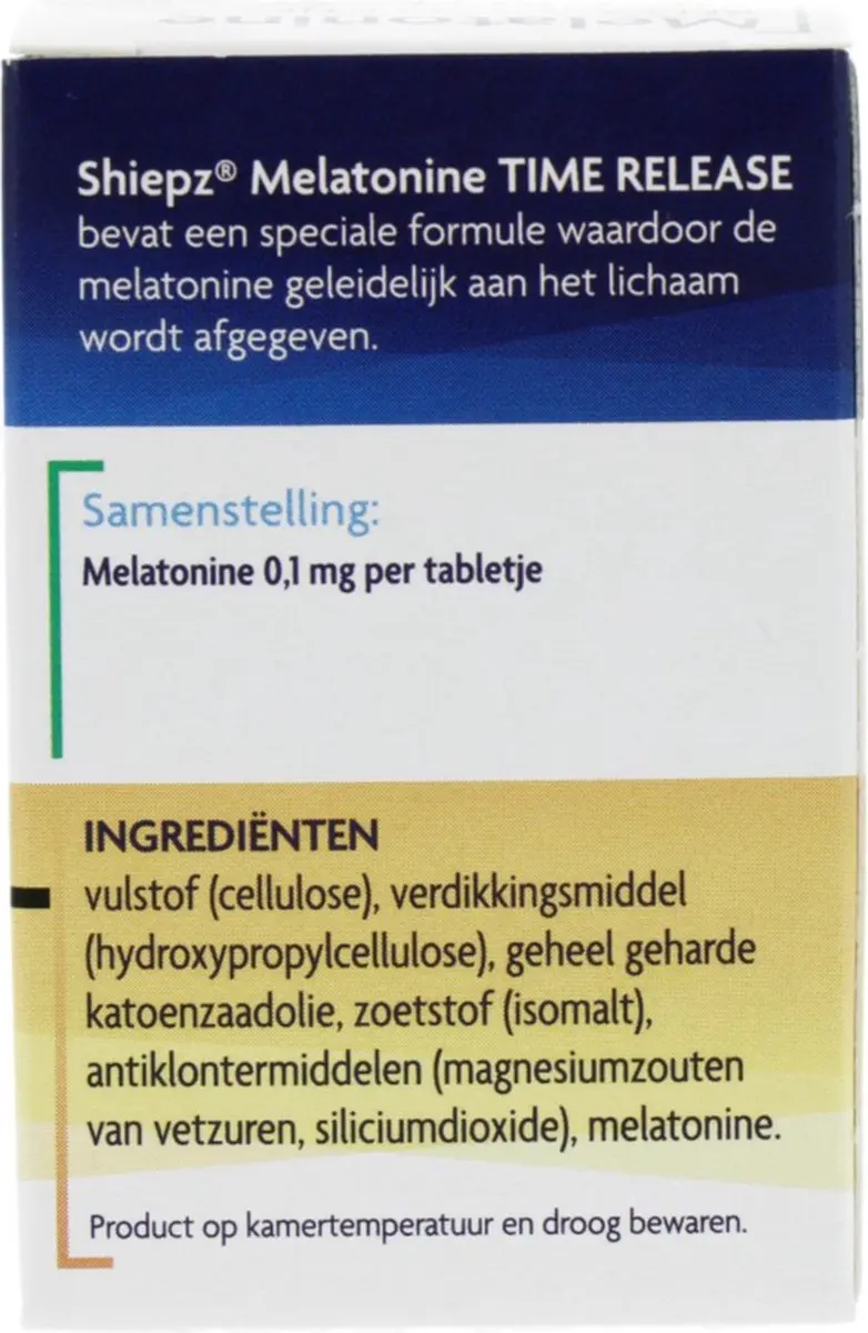 Shiepz Melatonine Time Release 0,1mg - 500 Tabletten