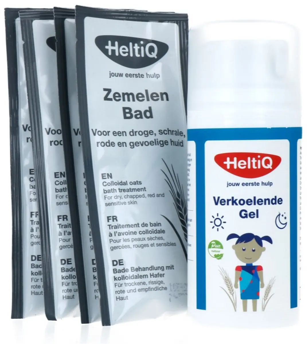 HeltiQ Verkoelende Gel Waterpokken 100ml + 4x20ml Zemelenbad